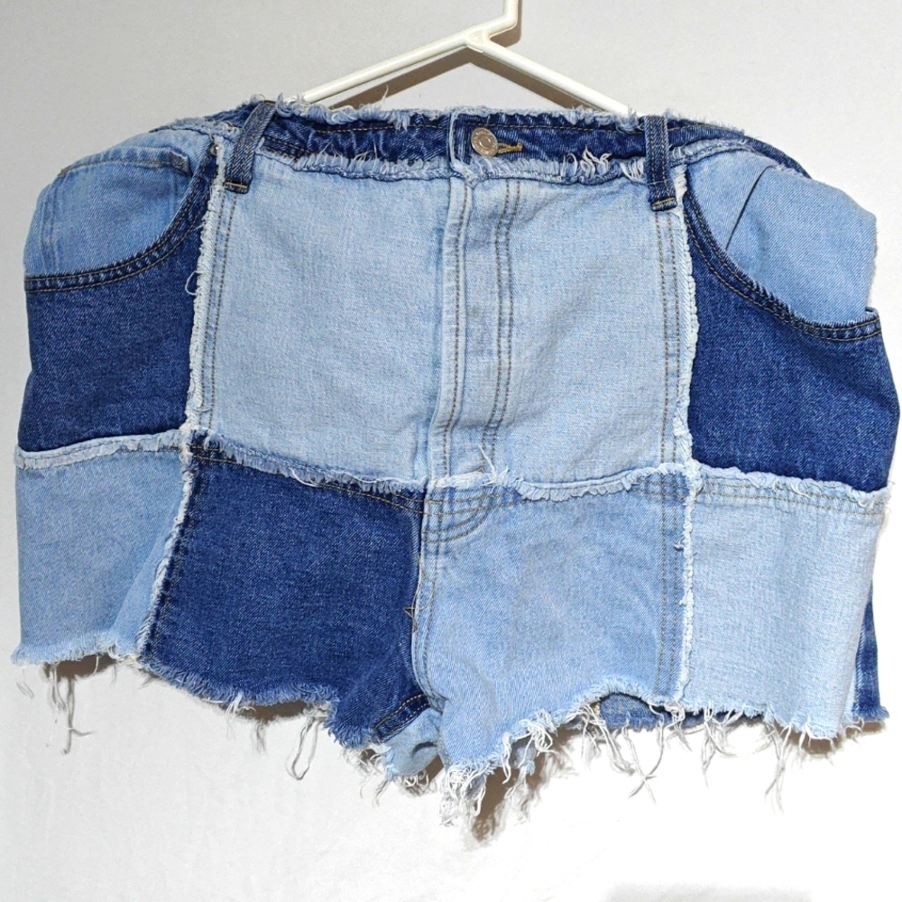 Different Patchwork Blue Jean Shorts - image 1